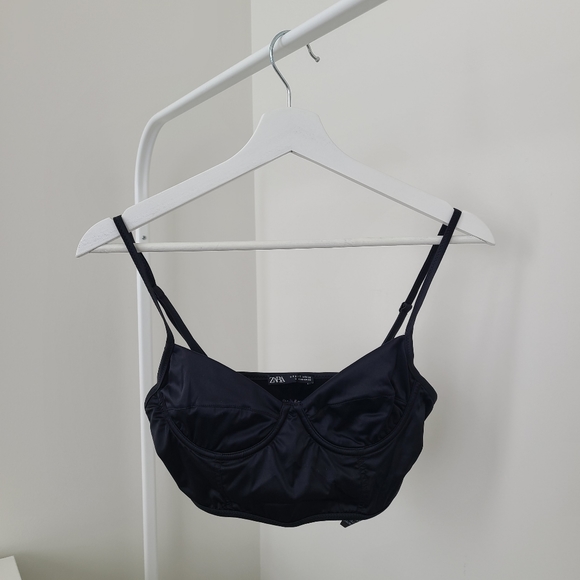ZARA Satin Effect Bralette - Picture 2 of 5